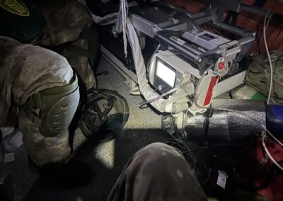 One of the Weinmann ventilators that was donated early on in the conflict. This simple and robust unit served us well in difficult conditions.
